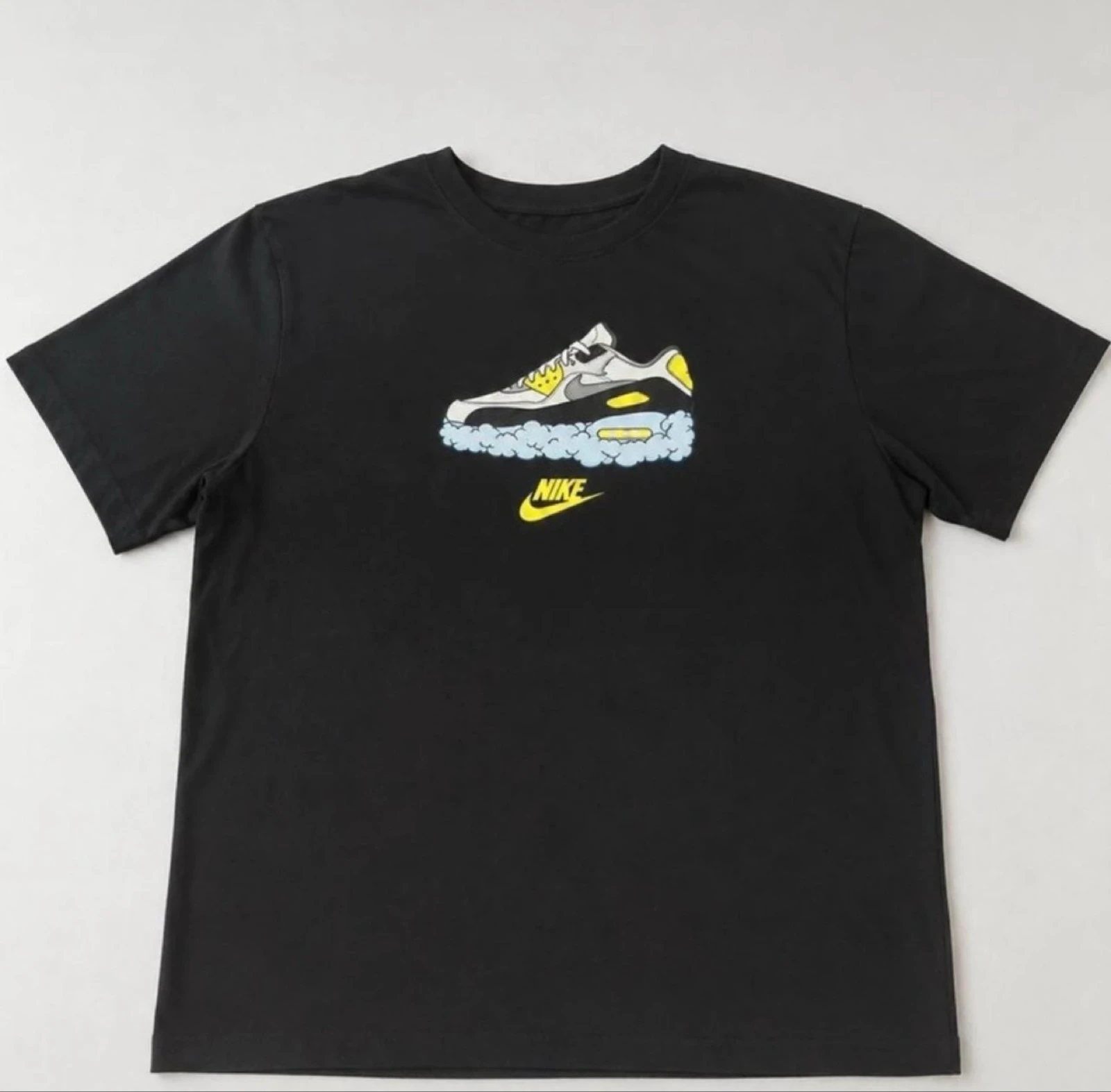 Camiseta Nike Gráfica Negra | Estampado Air Max | Talla L | Streetwear Y2K